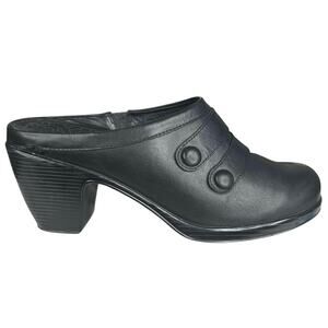 Dansko Women’s Blake Black Leather Button Mule Size 39 US 8.5/9